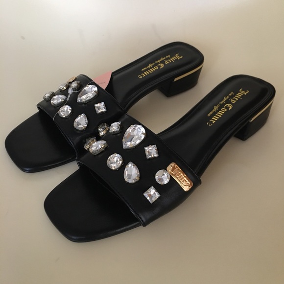Juicy Couture Jeweled Slides Sz 8.5 - Picture 1 of 8